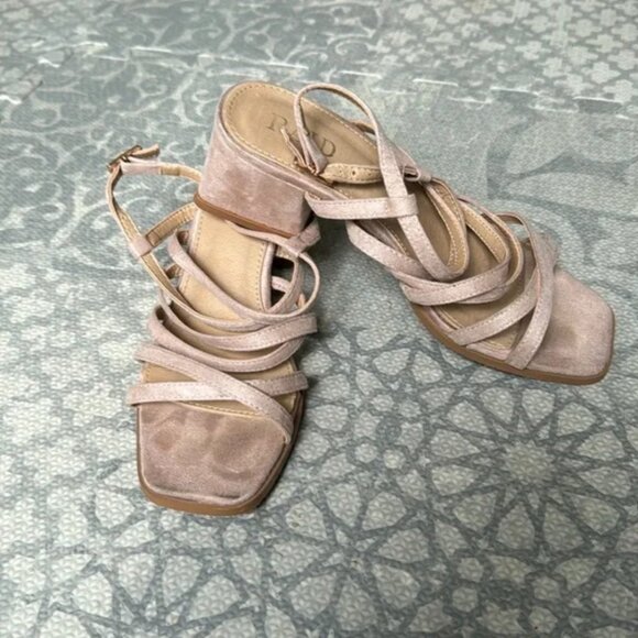 Vivi Nude Suede Strappy High Heel Sandals size 6.5 - Picture 4 of 10